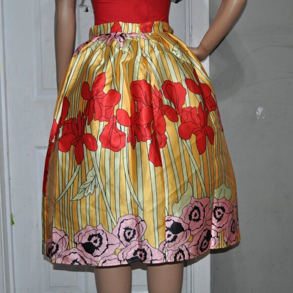 Skirt Fashion Pleated A-Line Female Print All-Match swing skirt - Picture 4 of 5